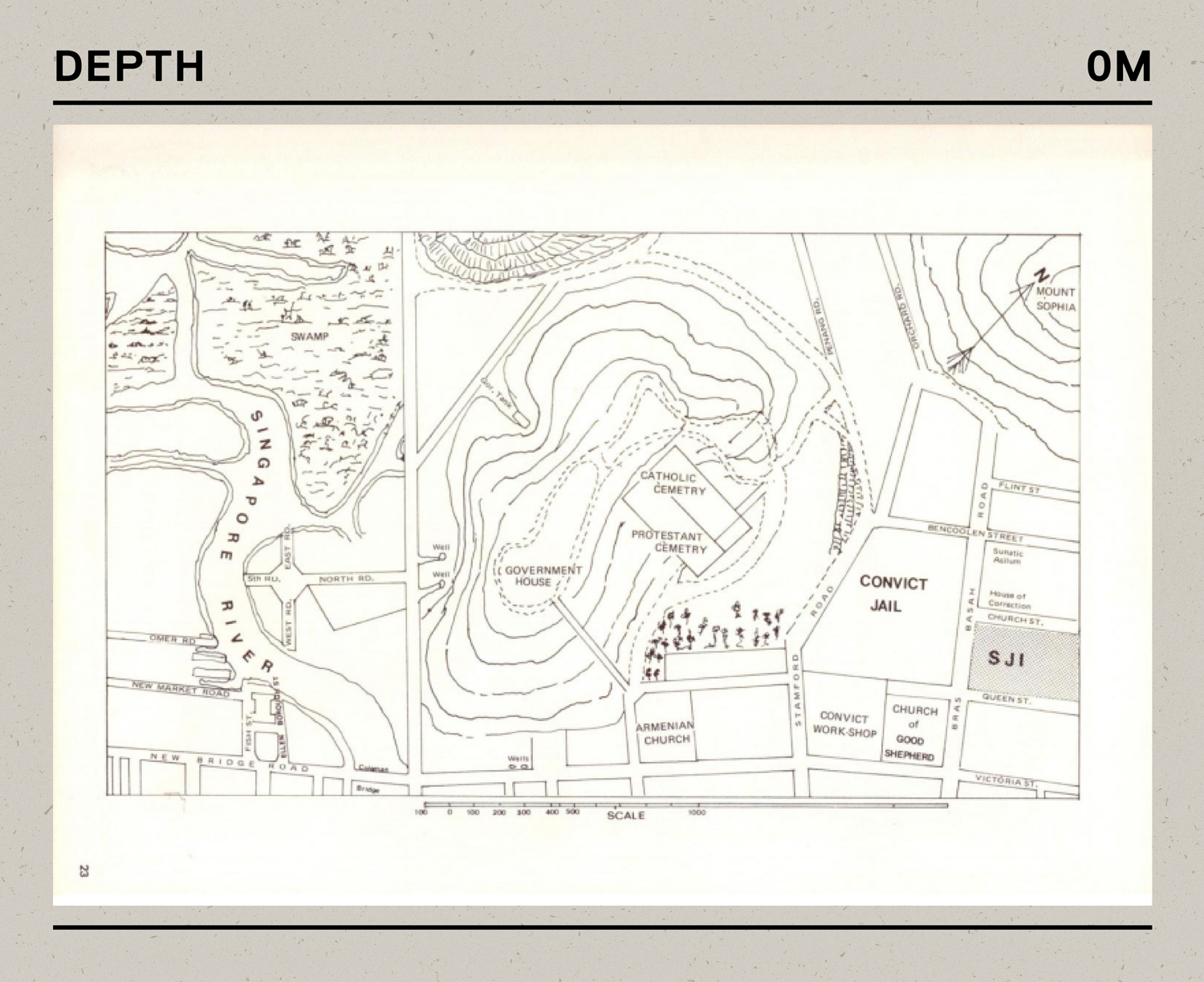 A map featuring a convict jail near the former St. Joseph’s Institution 